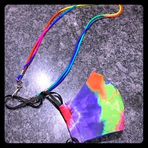 Women’s Rainbow Tie Die Four Layer Face mask